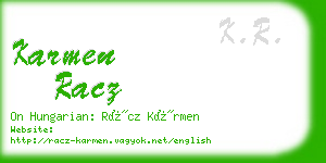 karmen racz business card